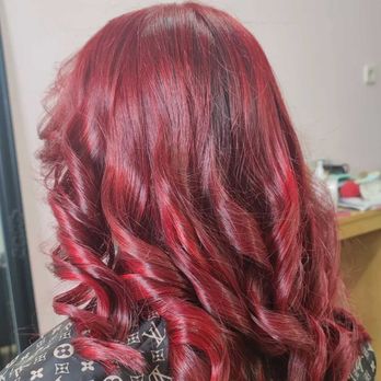 cabello rojo con ondas